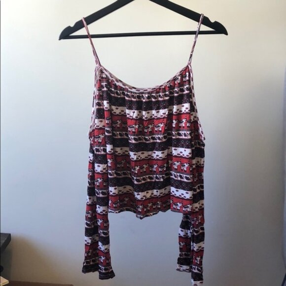 New H&M x Coachella elephant tribal festival bohemian boho cold shoulder blouse - Picture 5 of 14